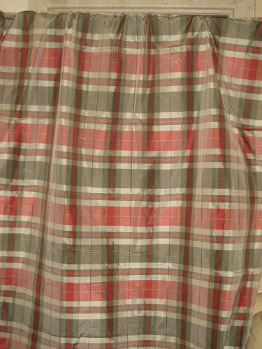 100% Silk taffeta multi color plaids 54" wide Taf#C32[2]