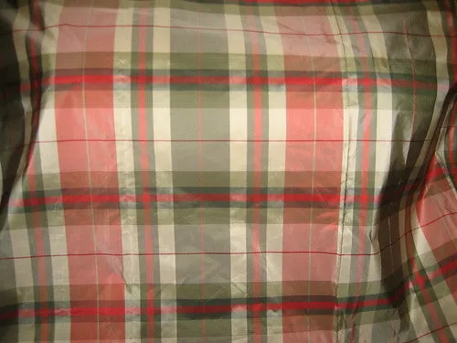100% Silk taffeta multi color plaids 54" wide Taf#C32[2]