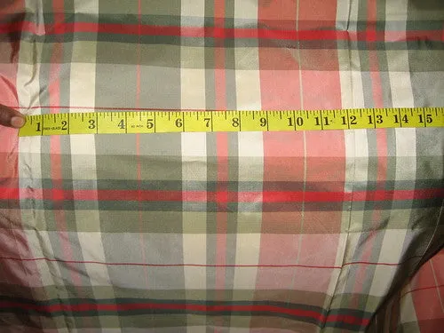 100% Silk taffeta multi color plaids 54" wide Taf#C32[2]