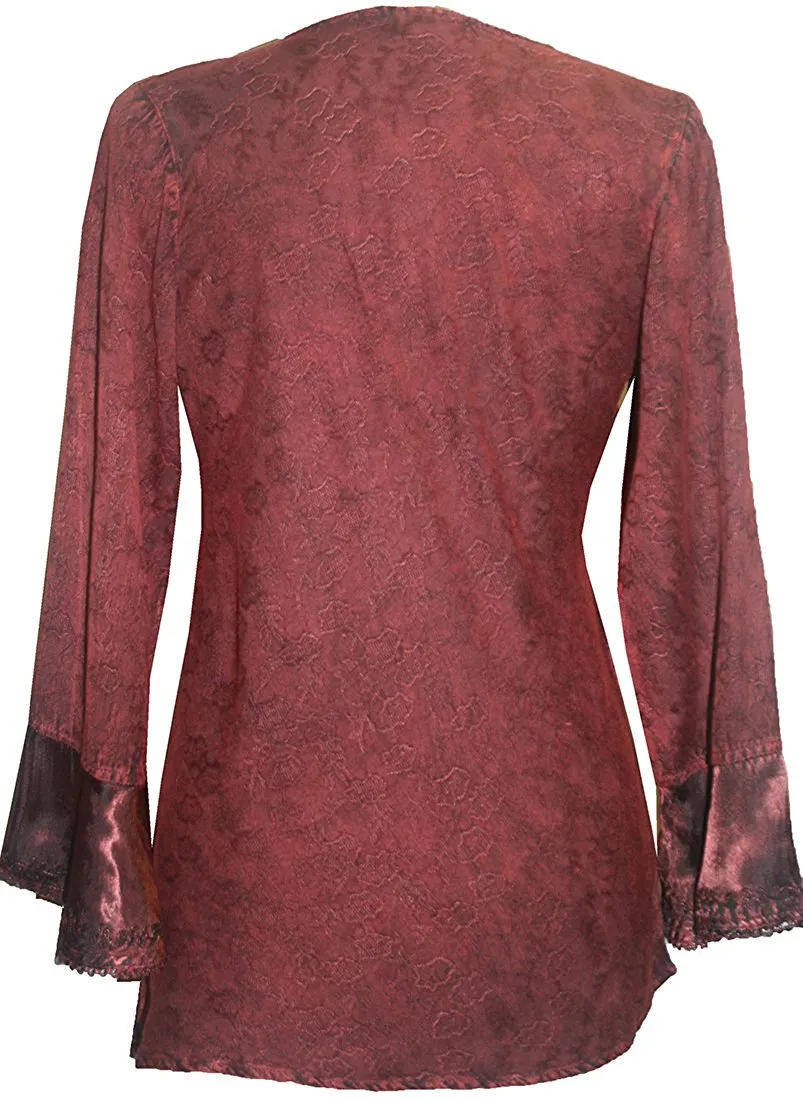 106 B Gypsy Renaissance Victorian Asymmetrical Hem Top Blouse