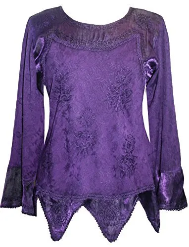 106 B Gypsy Renaissance Victorian Asymmetrical Hem Top Blouse