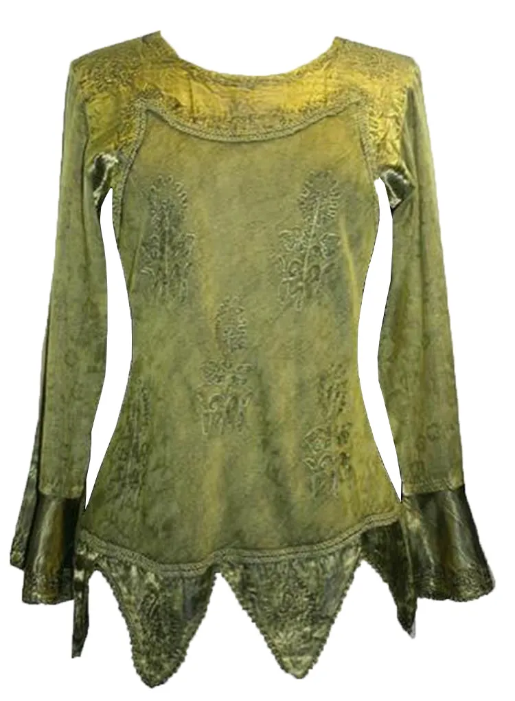 106 B Gypsy Renaissance Victorian Asymmetrical Hem Top Blouse