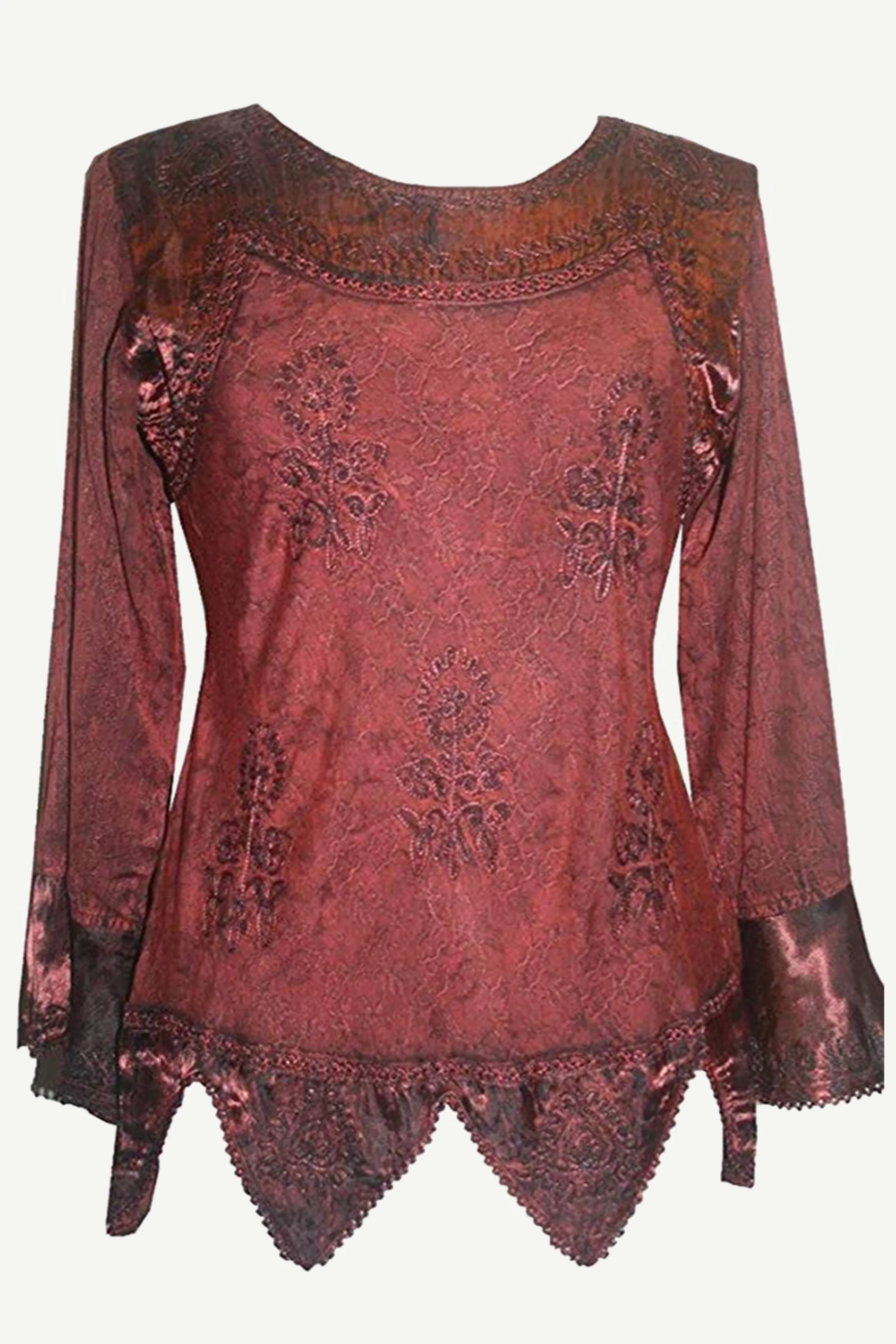 106 B Gypsy Renaissance Victorian Asymmetrical Hem Top Blouse