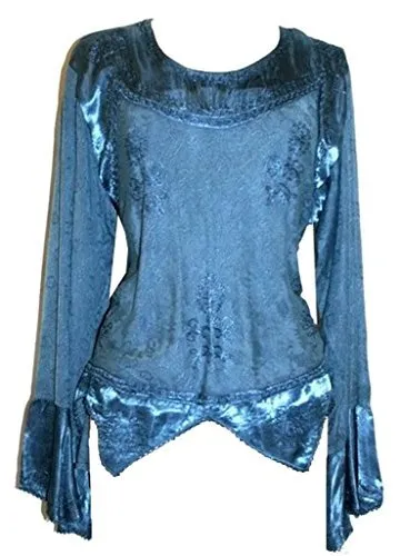 106 B Gypsy Renaissance Victorian Asymmetrical Hem Top Blouse