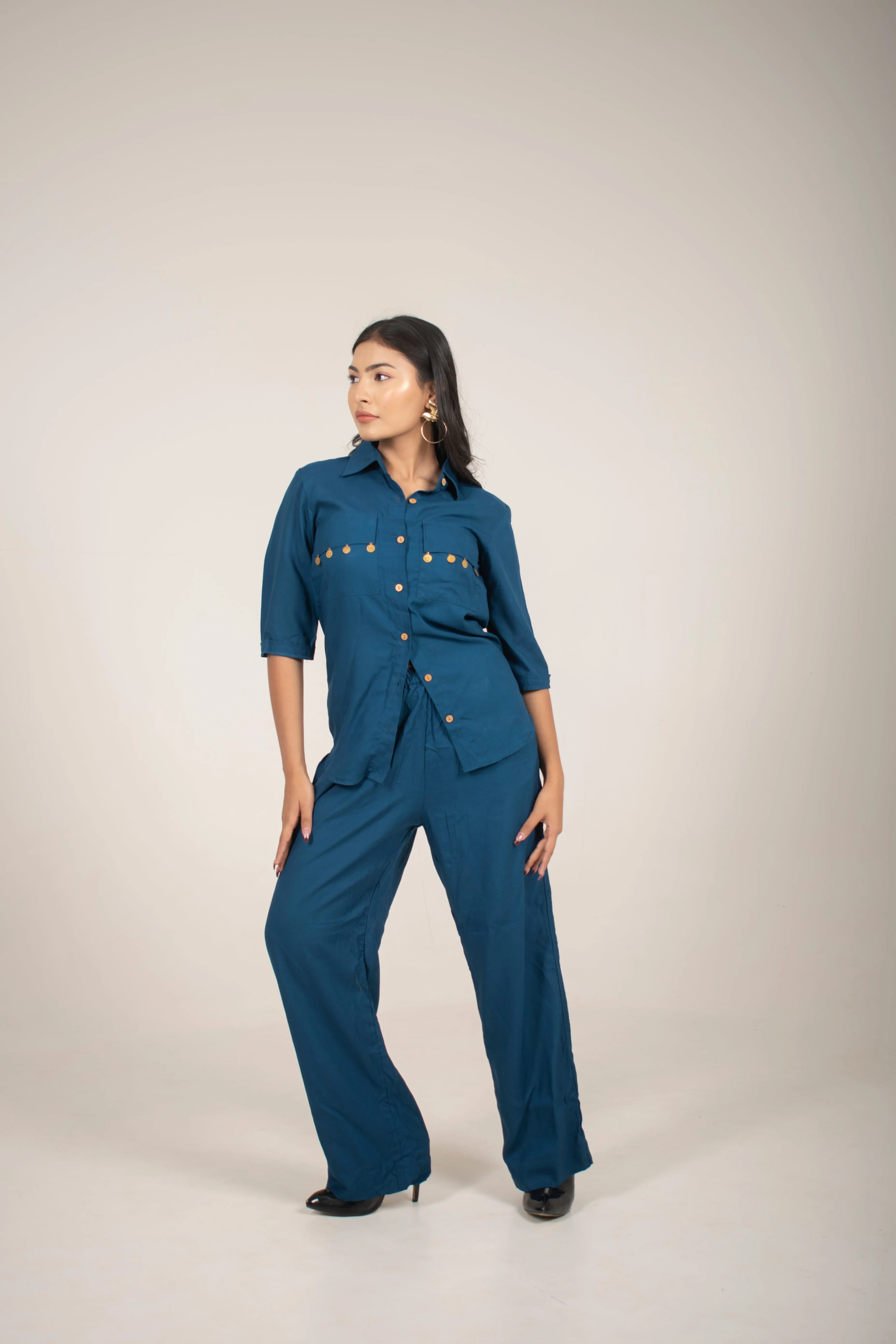 adhik Royal Blue Dusk Co-ord Set