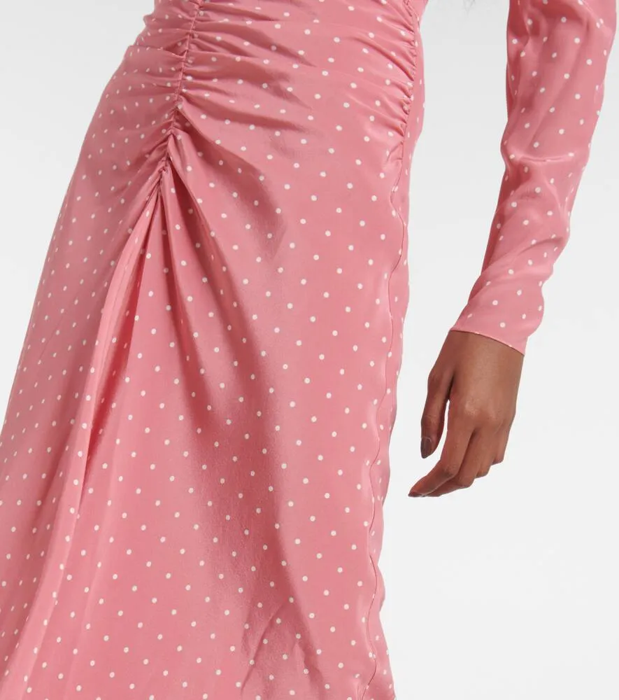 Alessandra Rich Polka-dot silk maxi dress