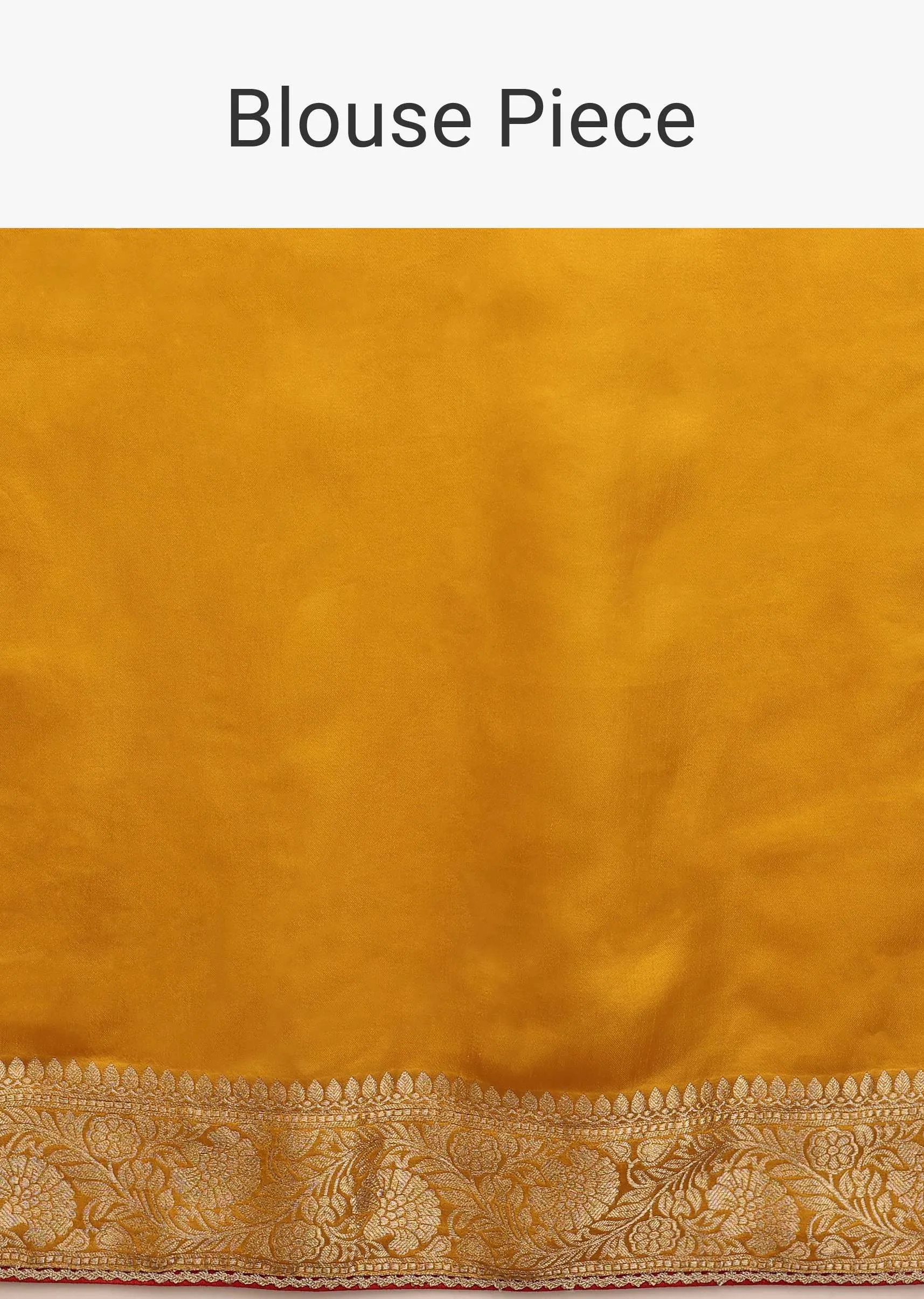 Amber Yellow Saree In Satin With Woven Golden Buttis And Floral Pallu Design