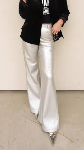 Amylynn - Faux Leather Flare Pant