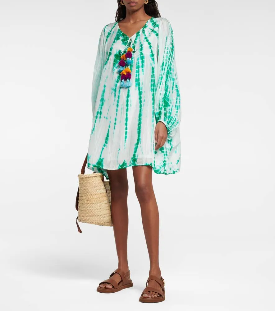 Anna Kosturova Tie-dye silk minidress