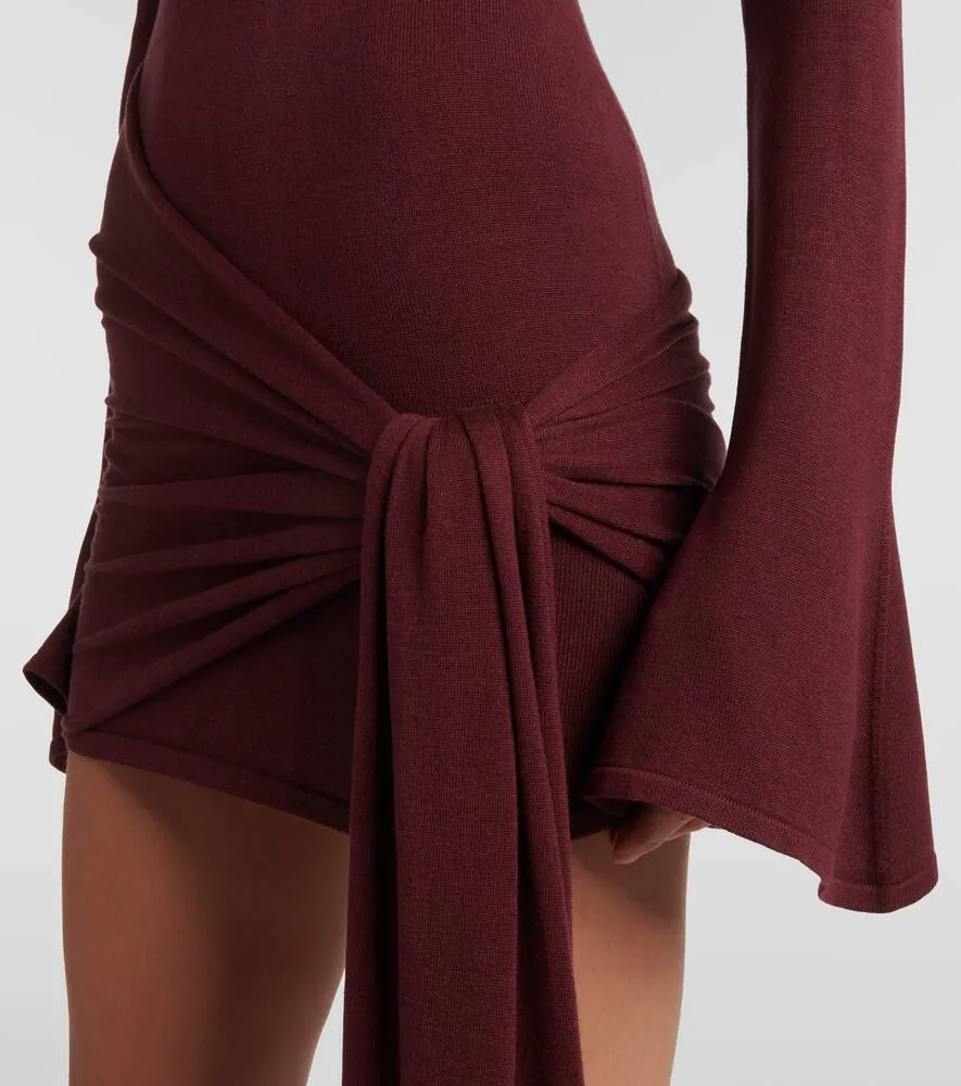 Aya Muse Draped silk-blend jersey minidress