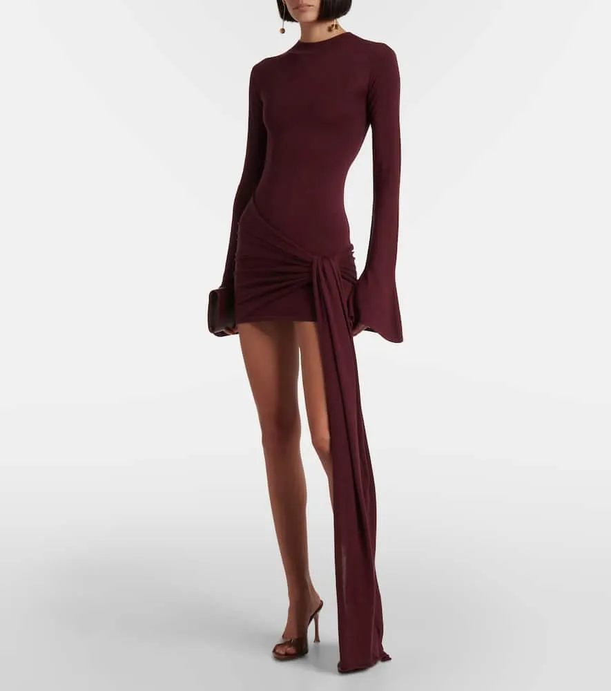 Aya Muse Draped silk-blend jersey minidress