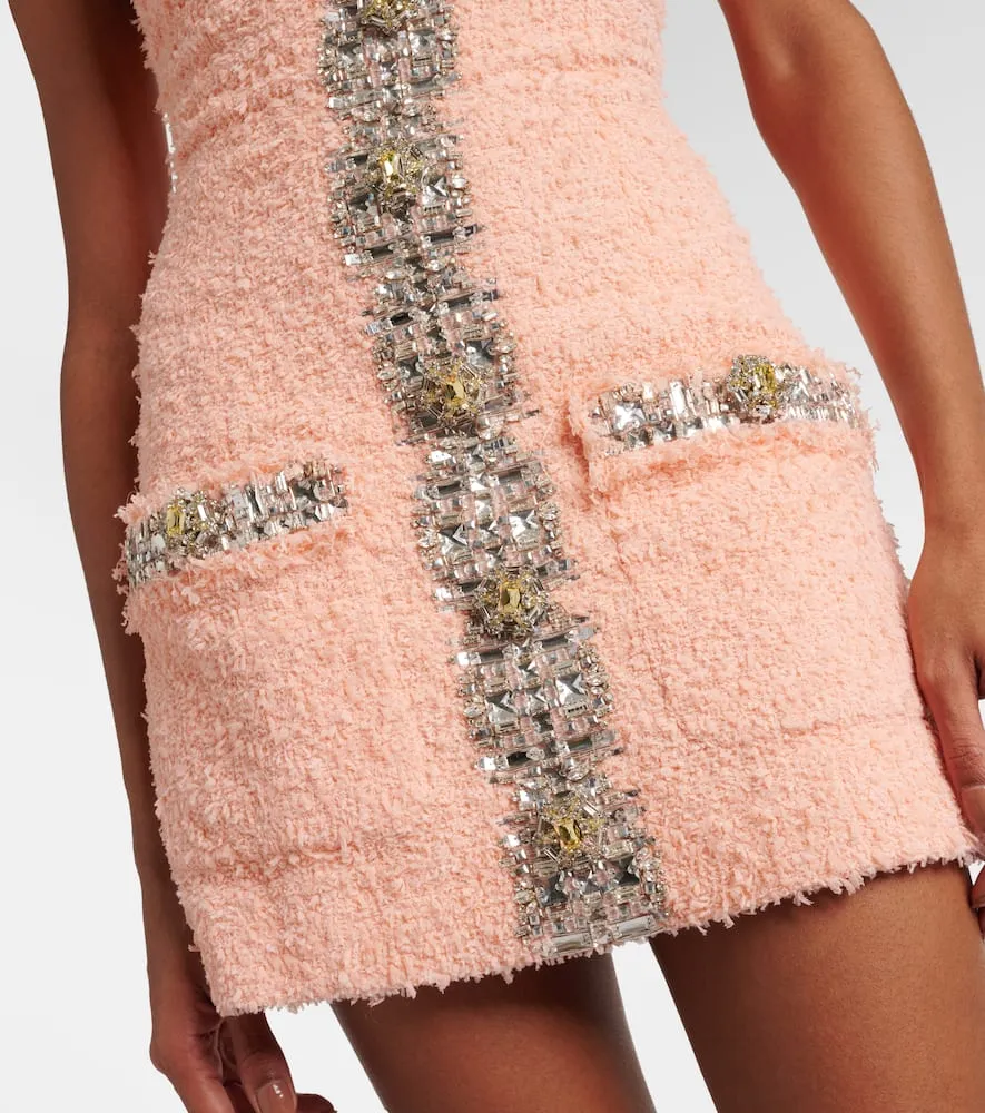 Balmain Embellished halterneck minidress