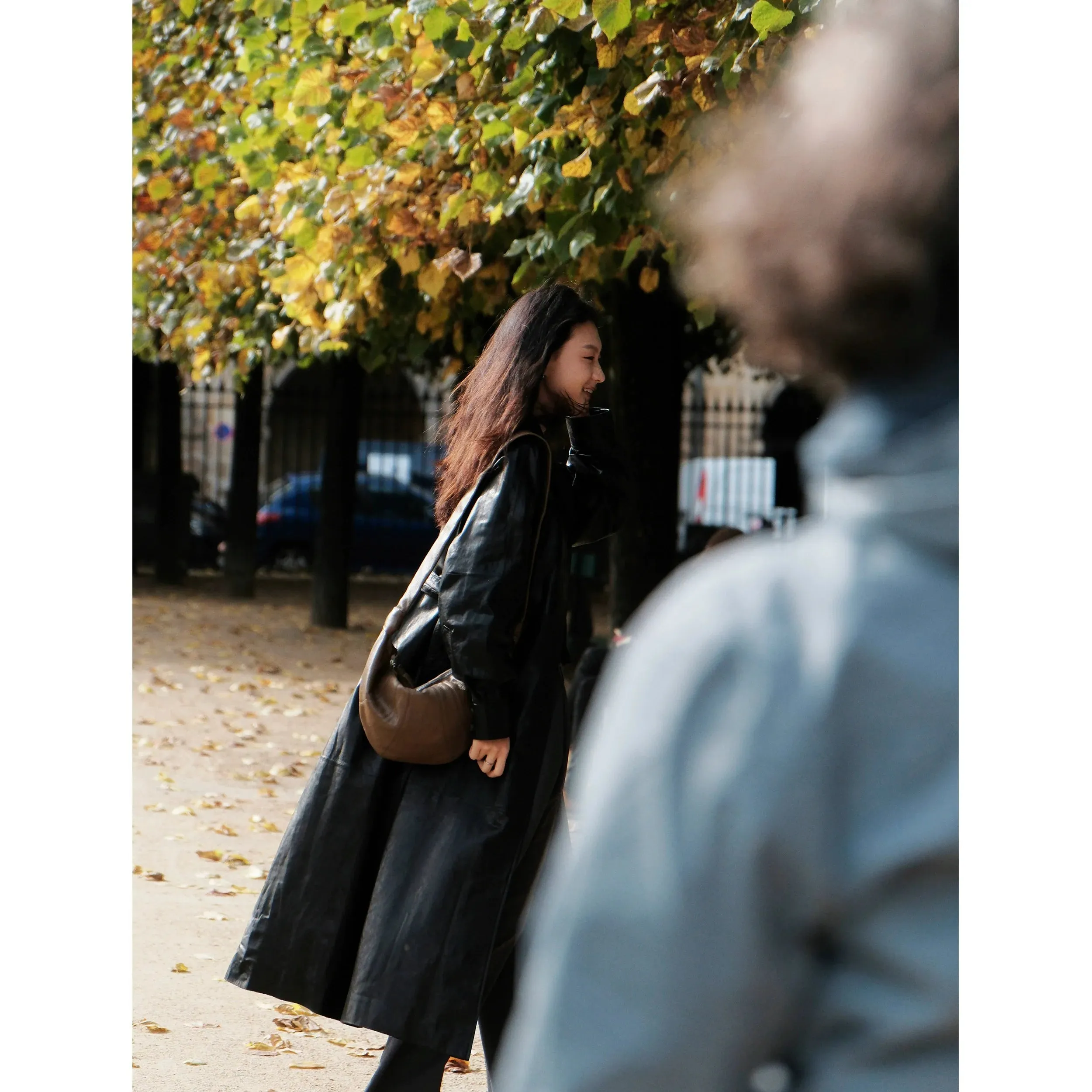 Black Leather Trench Coat