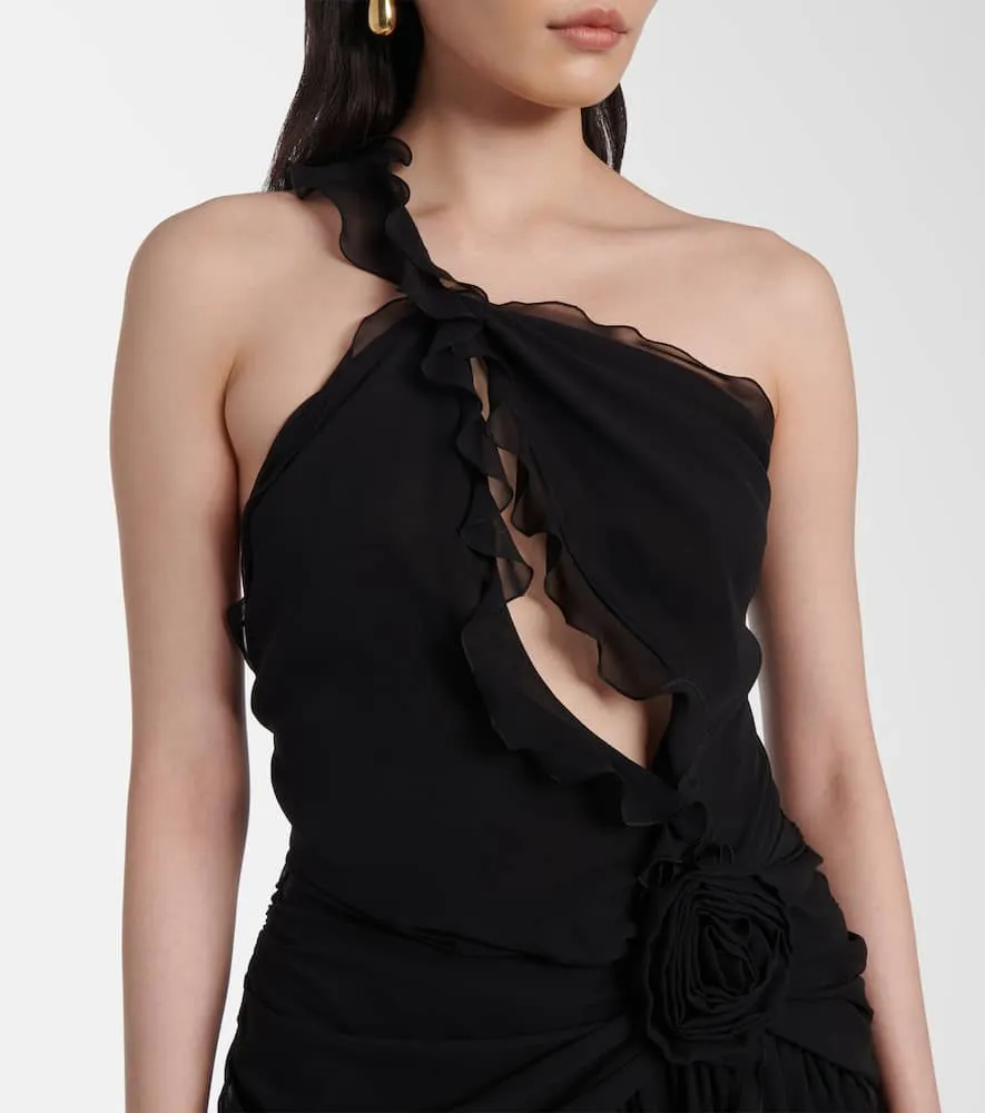 Blumarine Ruffled halterneck silk maxi dress