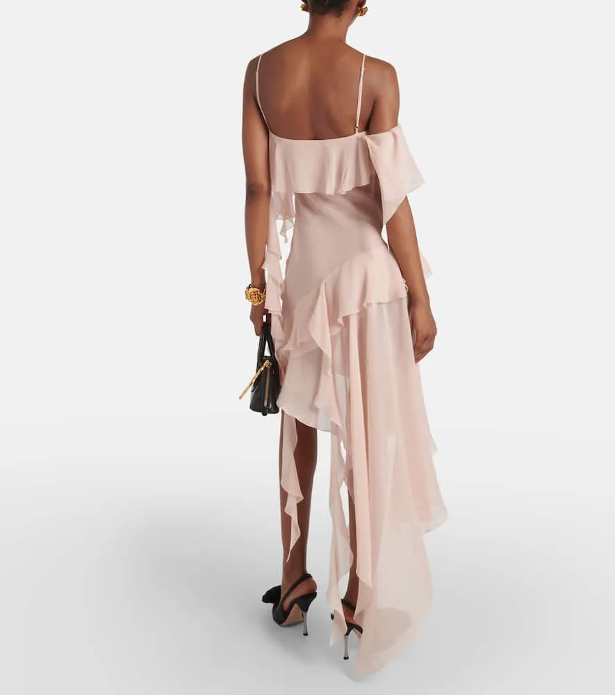 Blumarine Ruffled silk georgette minidress