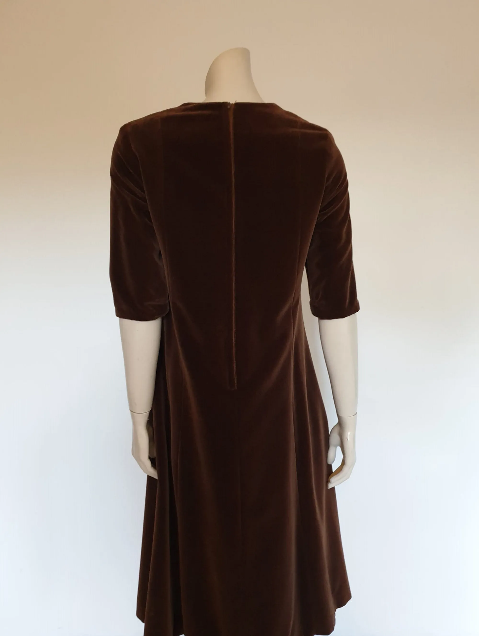 Brown Velvet Dress by Barbara Lee - M