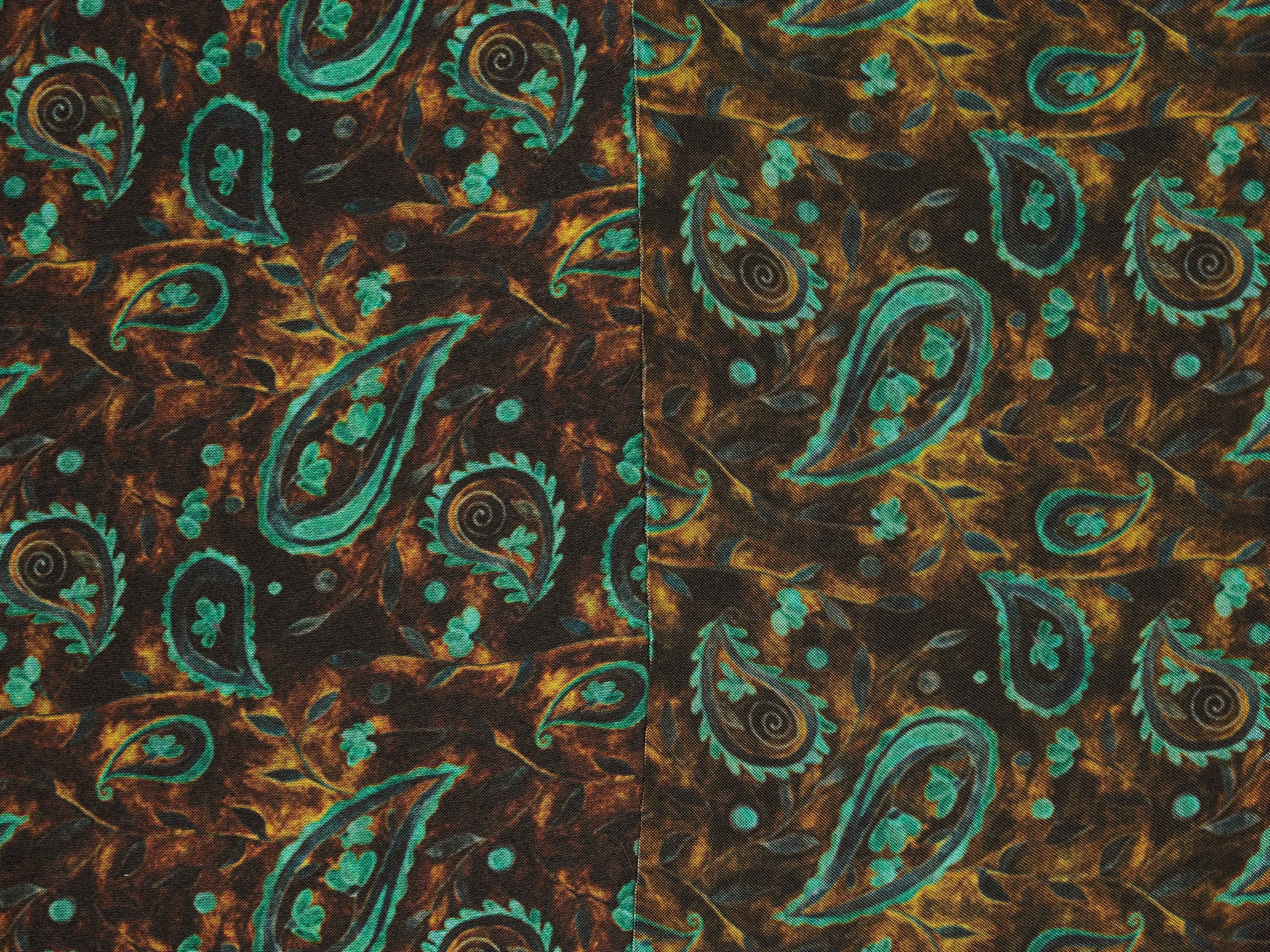 Charmeuse Satin  fabric by the yard -    Paisley print
