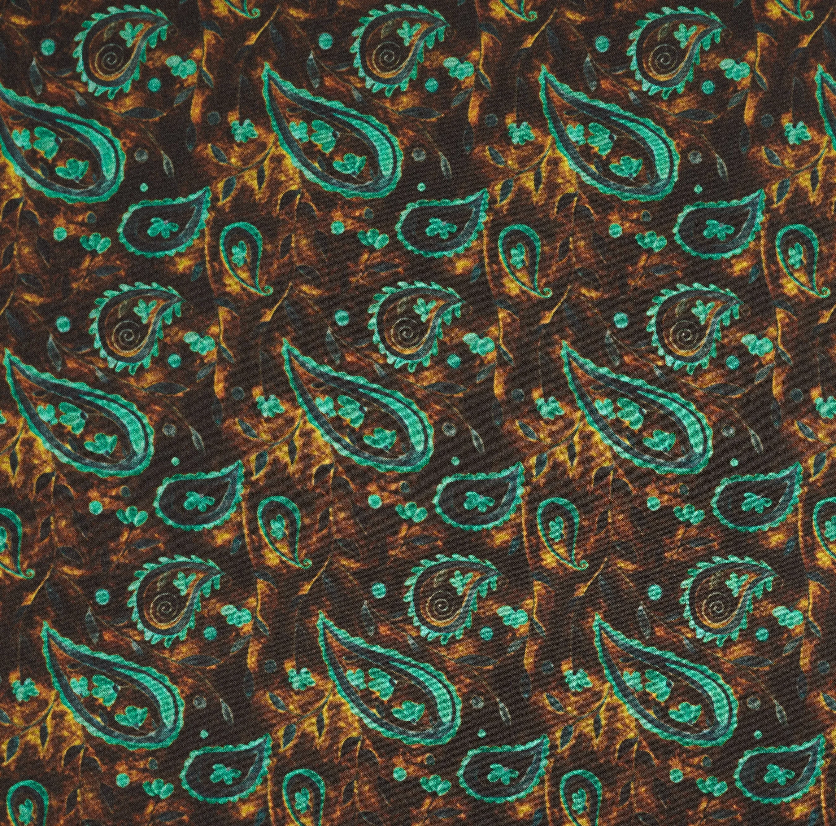 Charmeuse Satin  fabric by the yard -    Paisley print