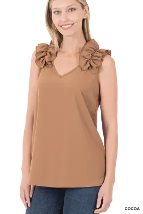 Cocoa Ruffle Tank