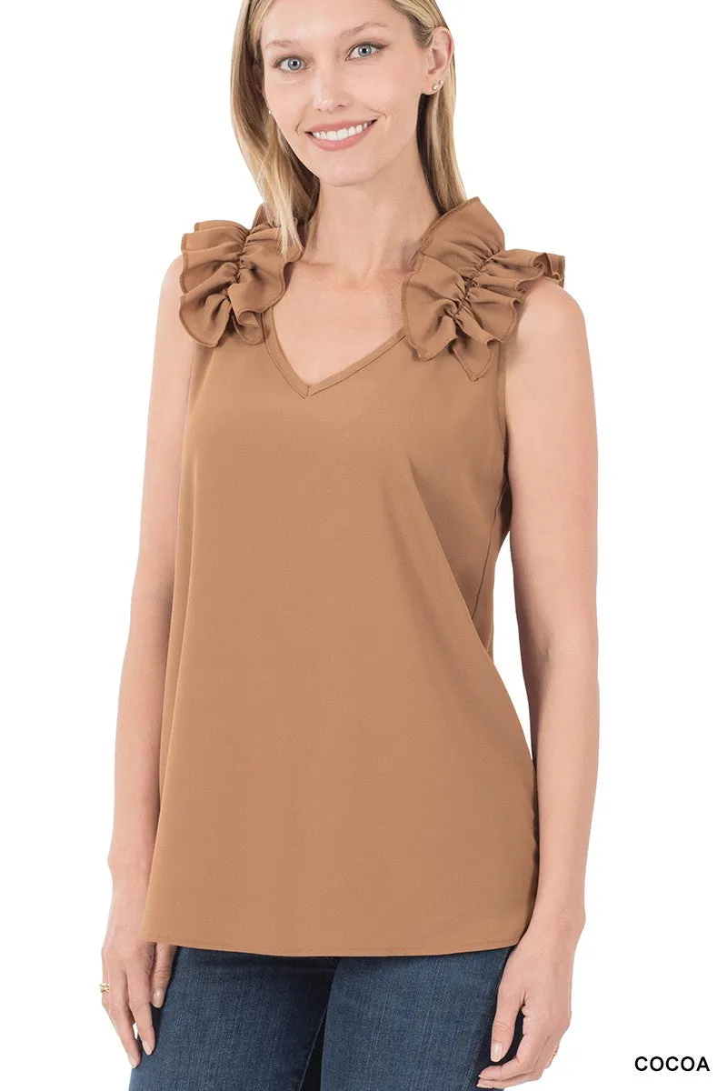 Cocoa Ruffle Tank