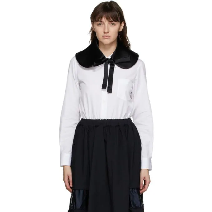 Comme des Garcons Comme des Garcons Black Satin Peter Pan Collar