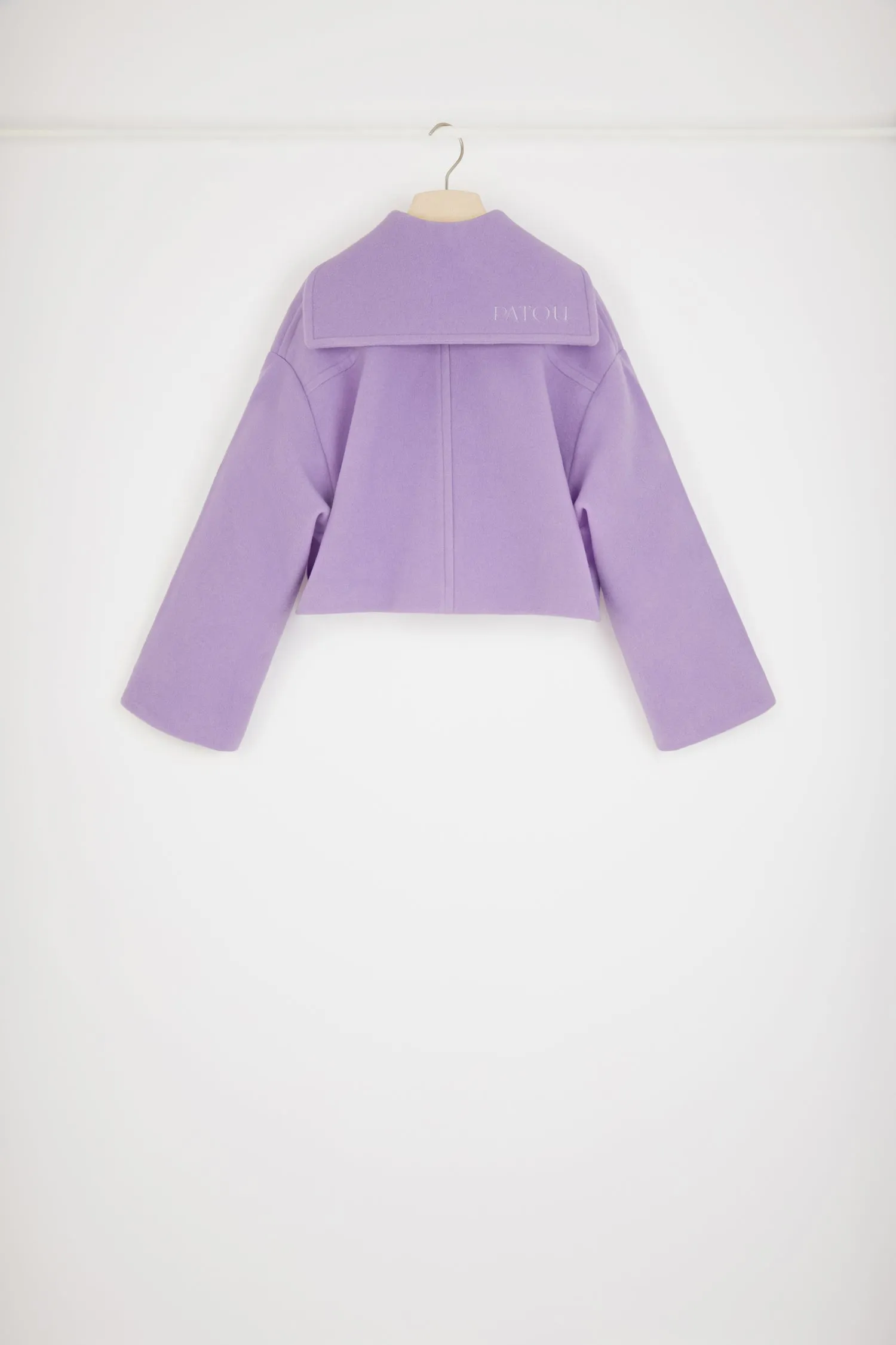 Cropped coat in double-faced wool