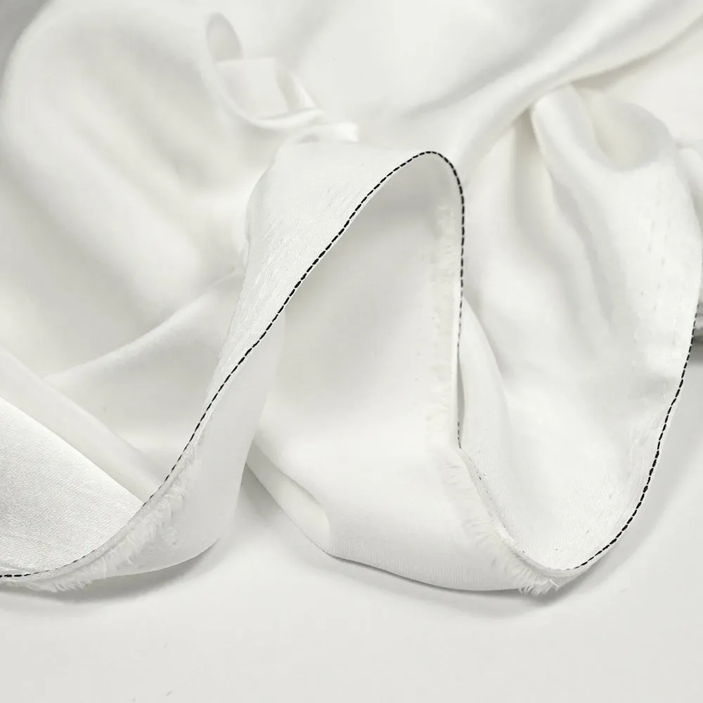 Crêpe satin de polyester blanc