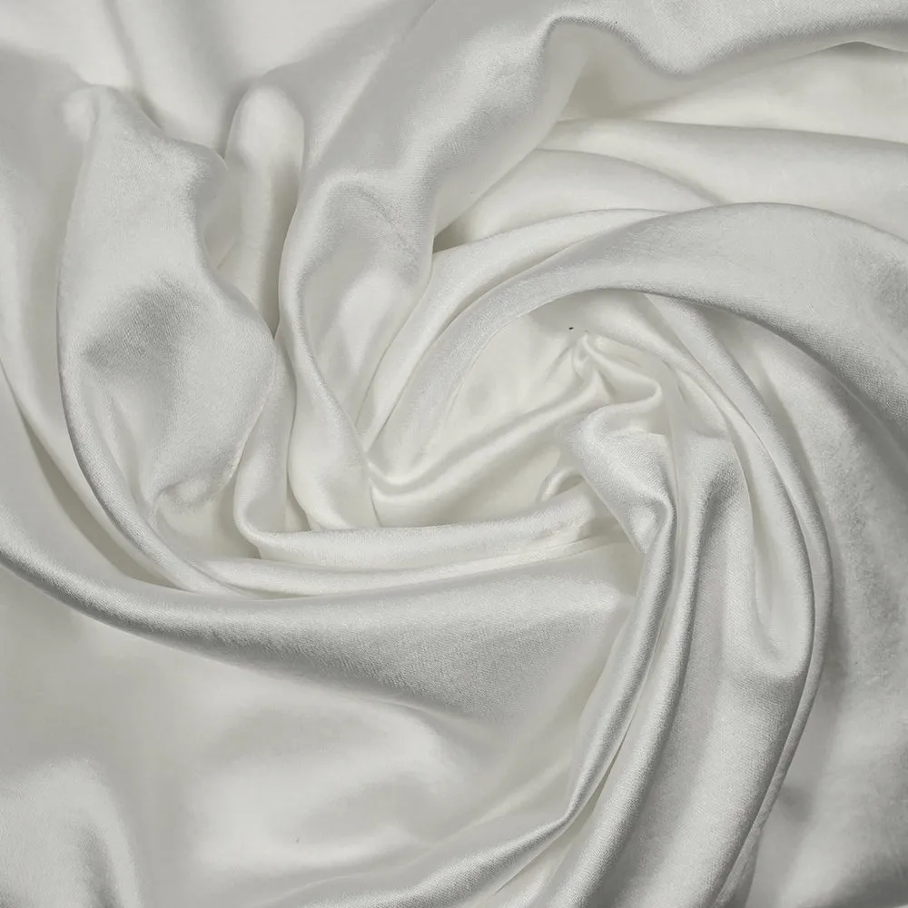 Crêpe satin de polyester blanc