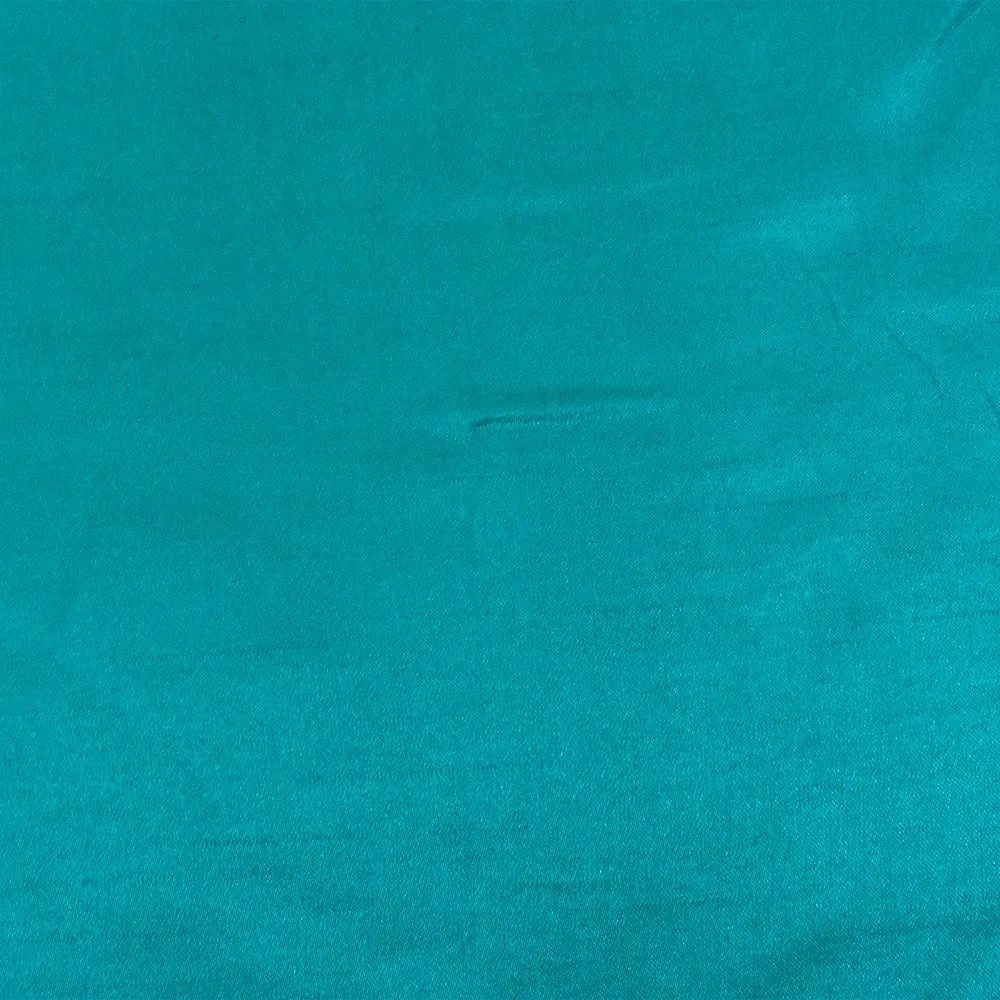 Crystal Teal Solid Poly Antique Satin Woven Fabric