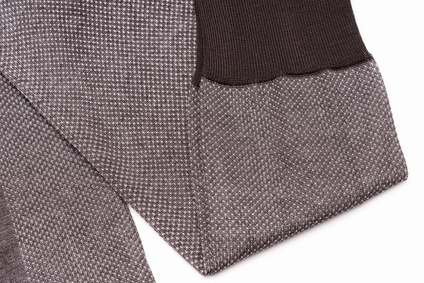 Dark Brown & White Two-Tone Solid Socks