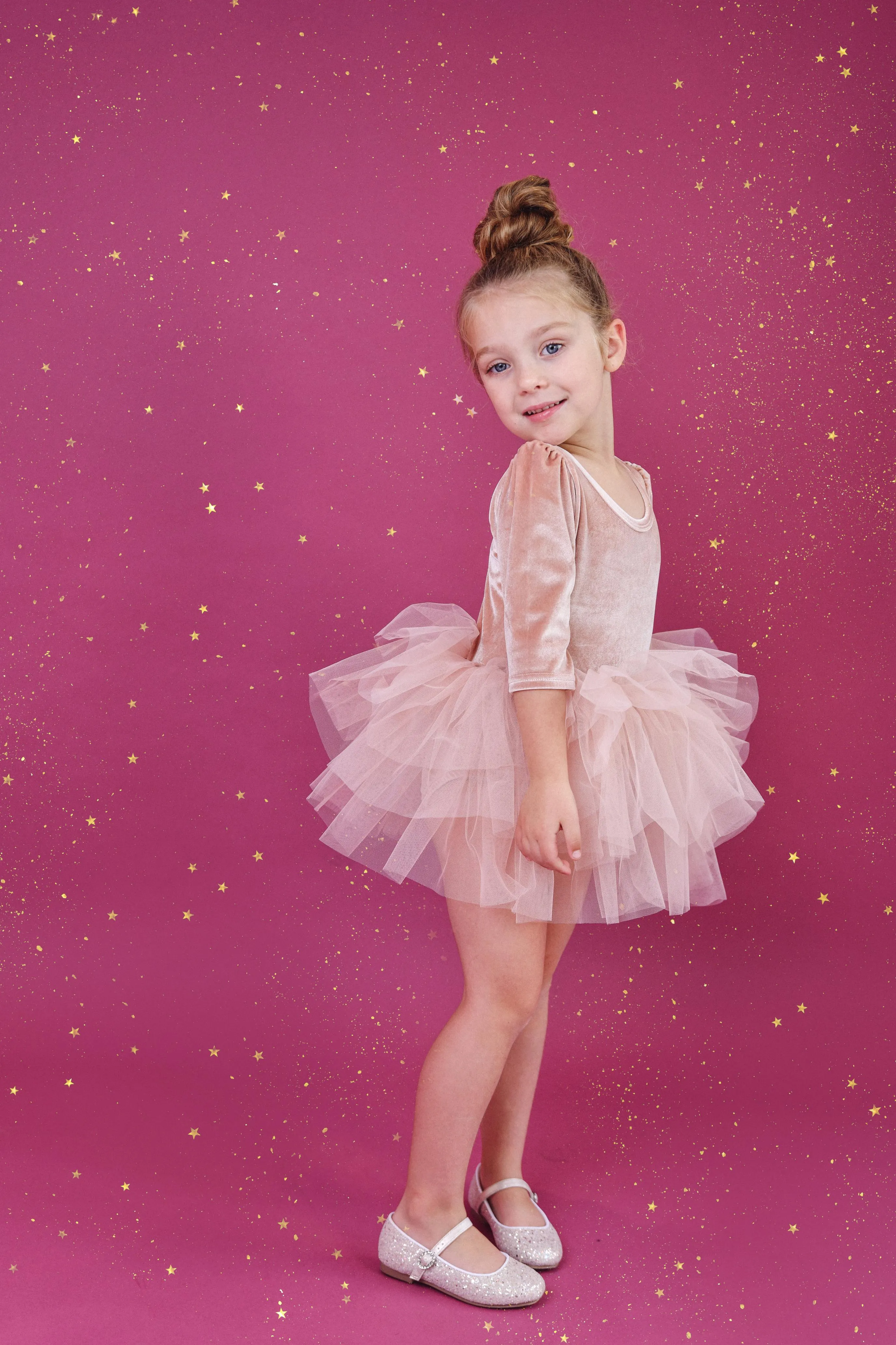 DOLLY UNIVERSE VELVET PLANET TUTU DRESS pink