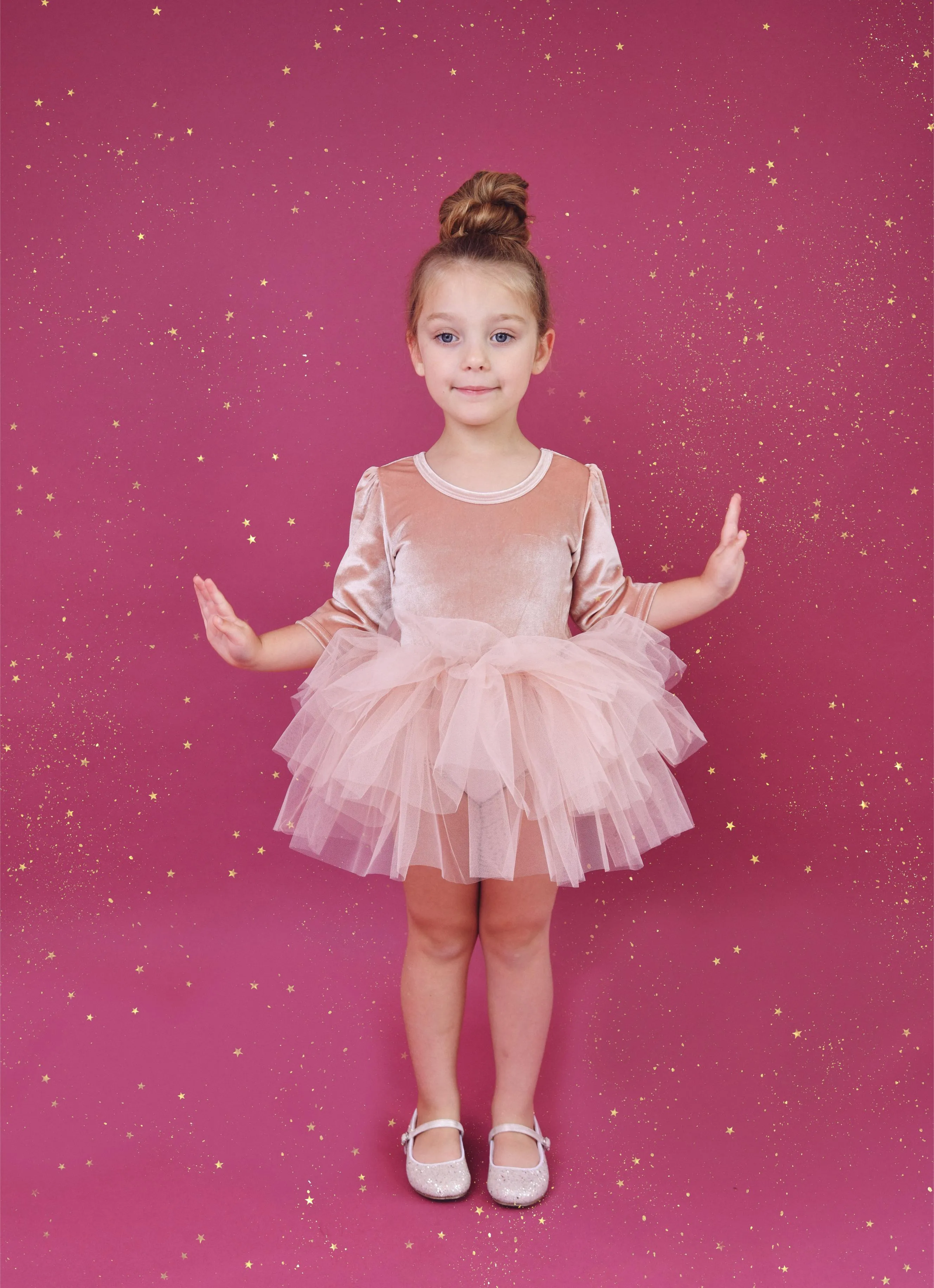 DOLLY UNIVERSE VELVET PLANET TUTU DRESS pink