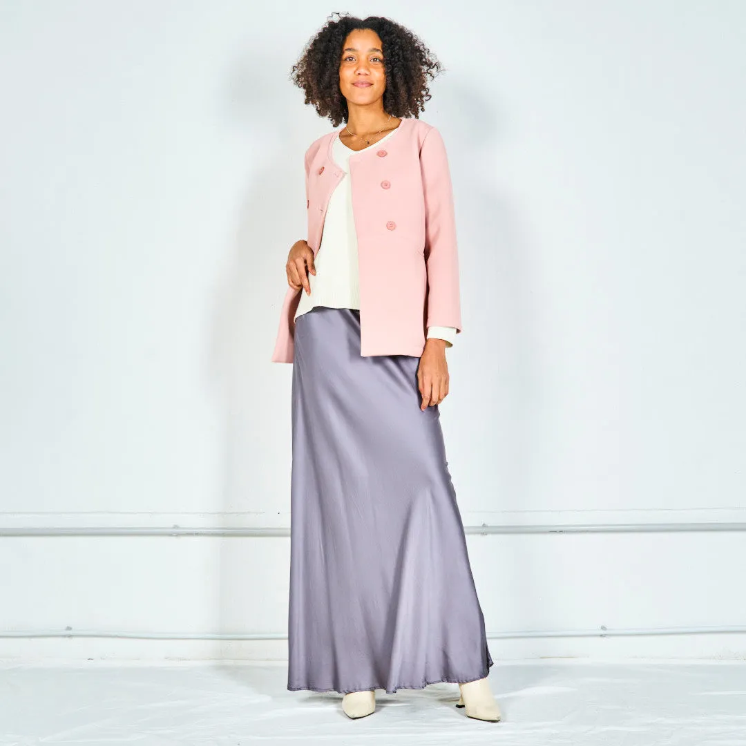 Double-breasted jacket with pleated details wholesale