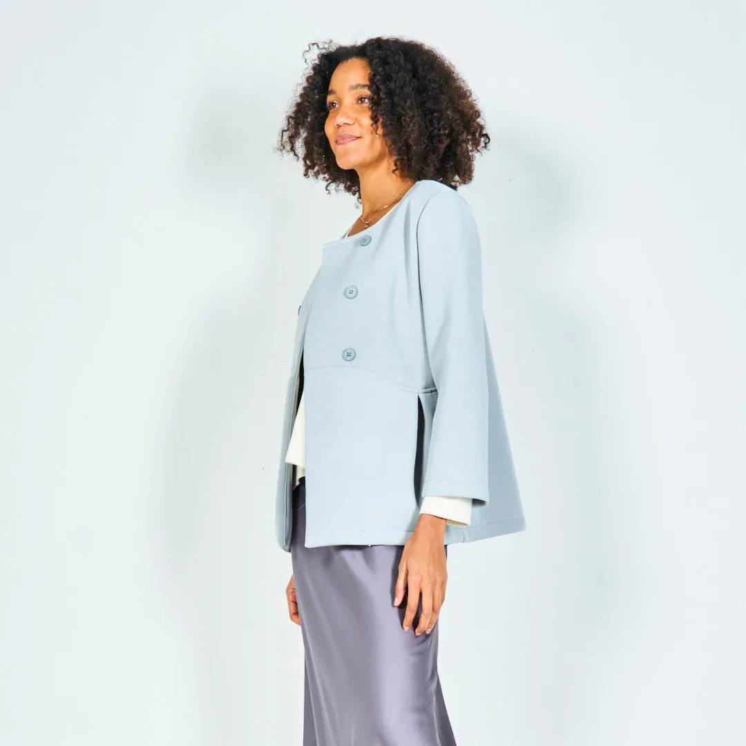 Double-breasted jacket with pleated details wholesale