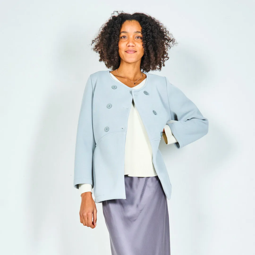 Double-breasted jacket with pleated details wholesale