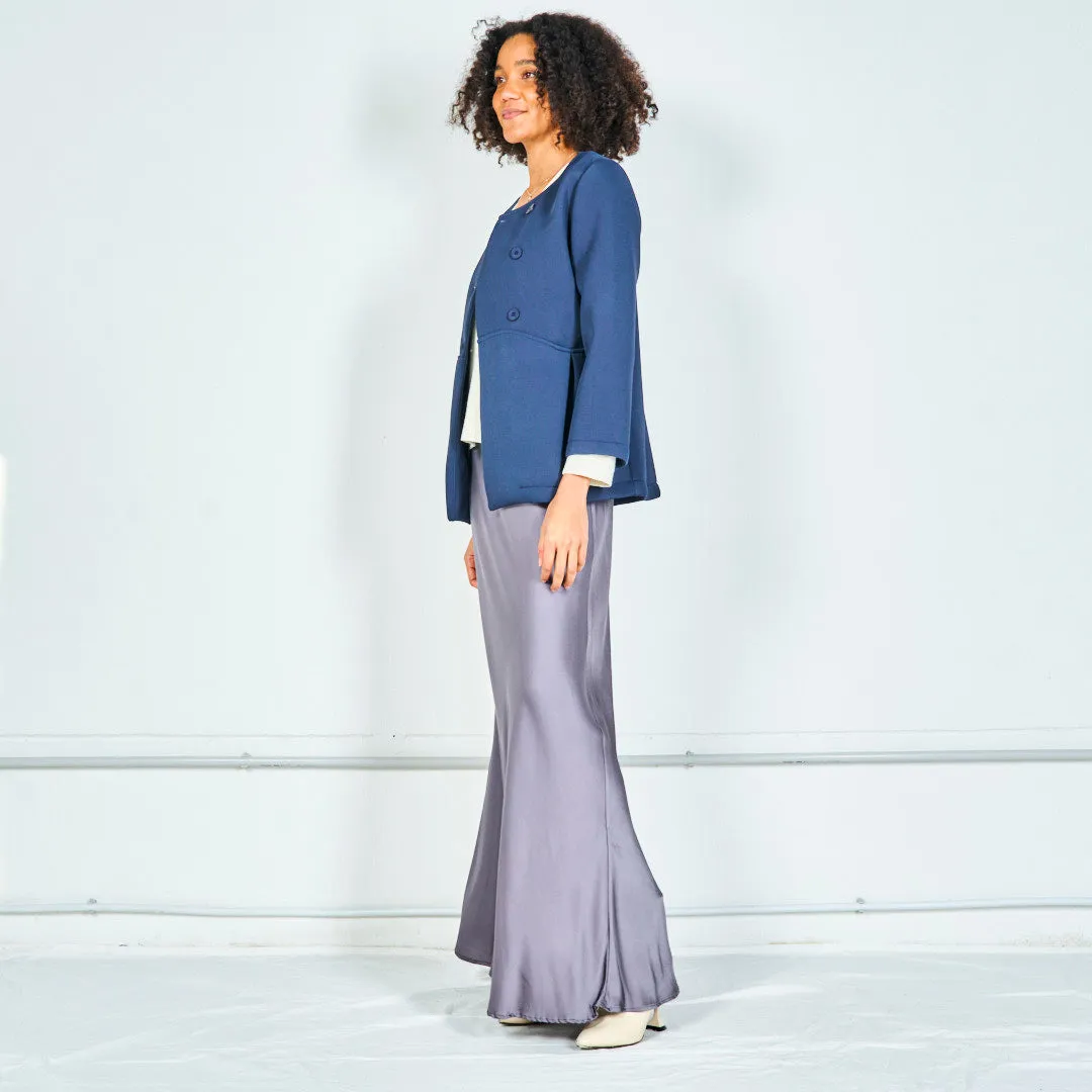 Double-breasted jacket with pleated details wholesale