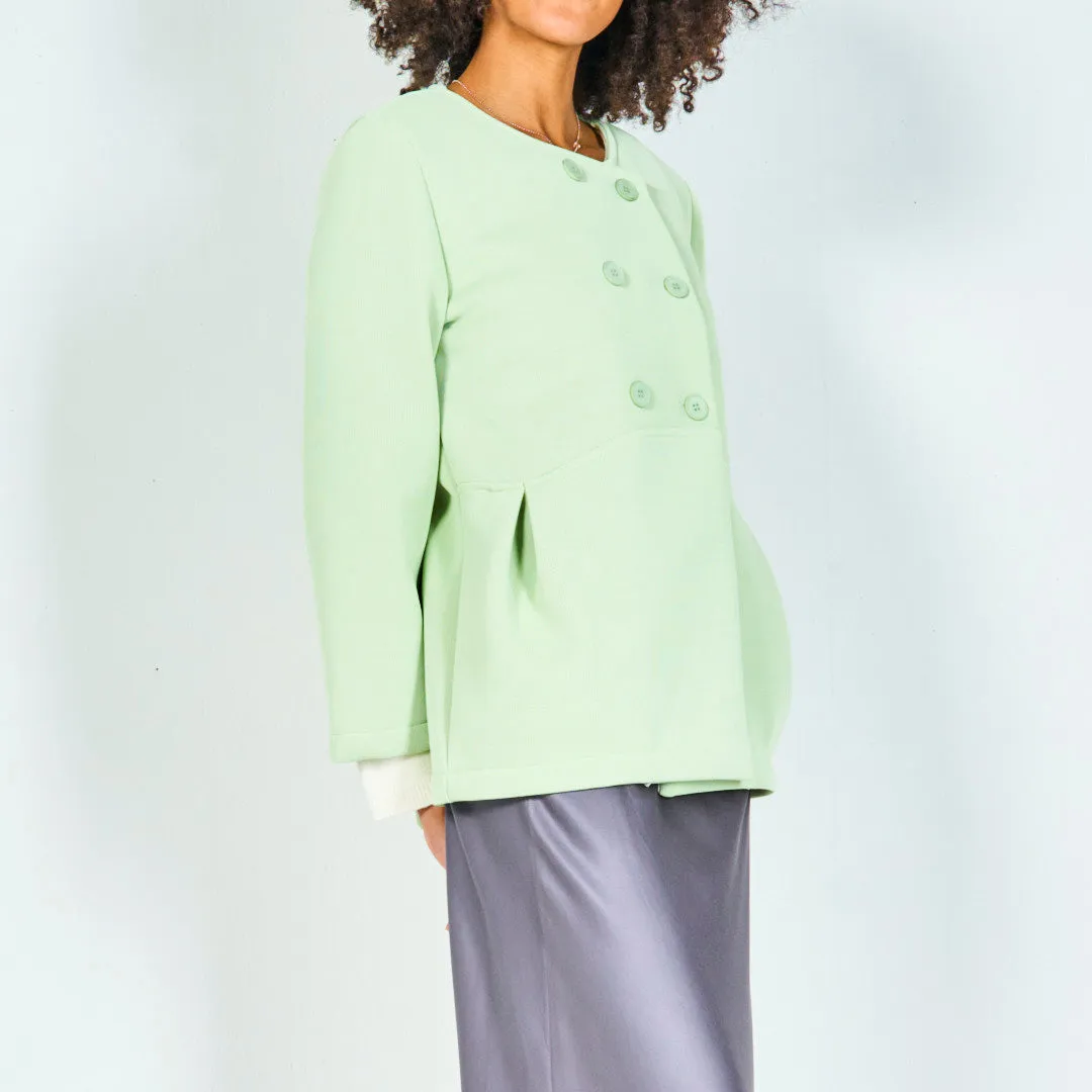 Double-breasted jacket with pleated details wholesale