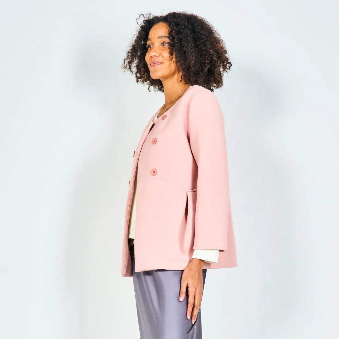 Double-breasted jacket with pleated details wholesale