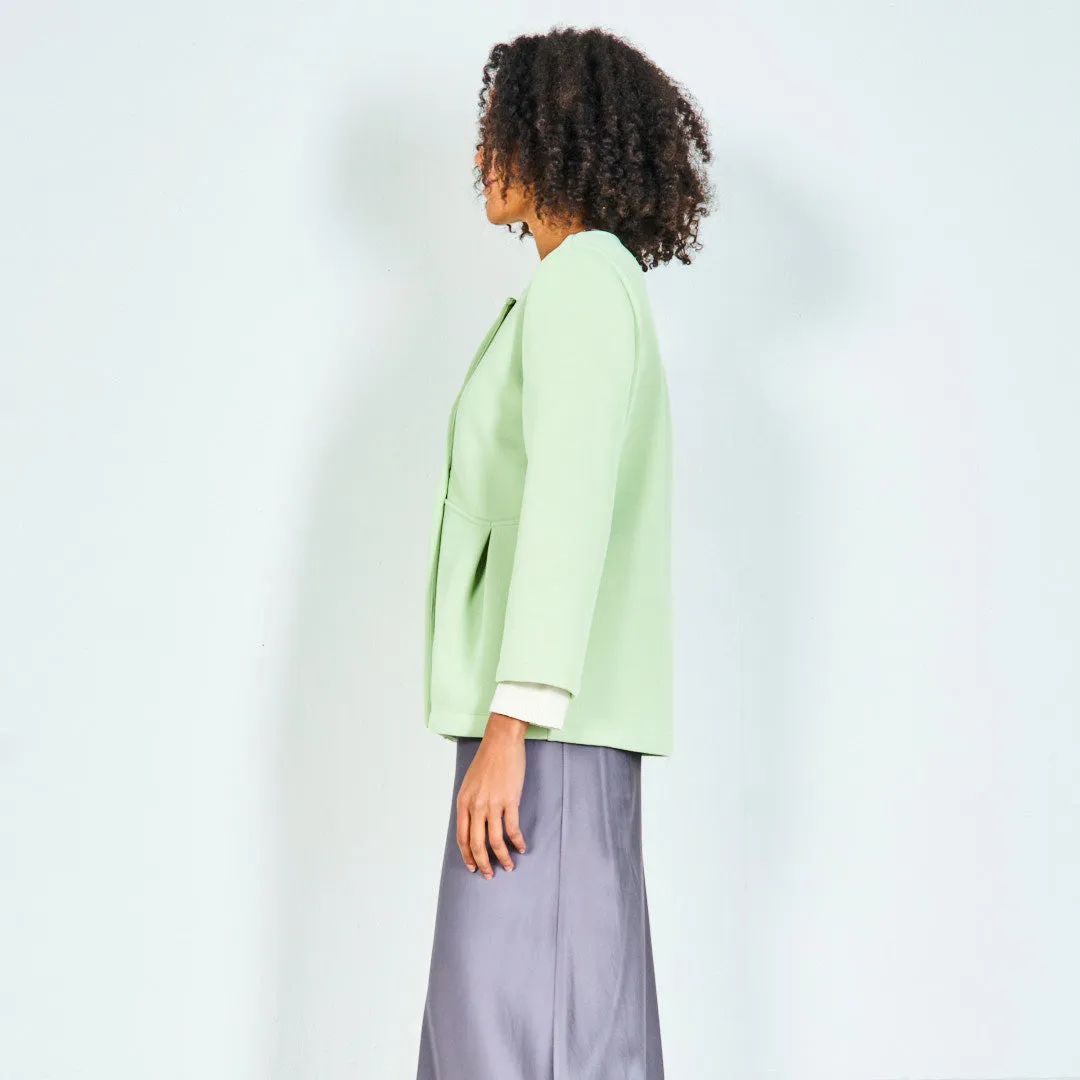 Double-breasted jacket with pleated details wholesale