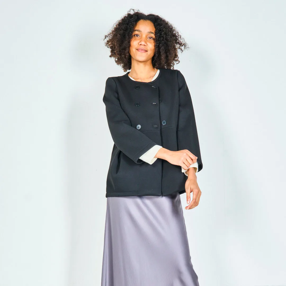 Double-breasted jacket with pleated details wholesale