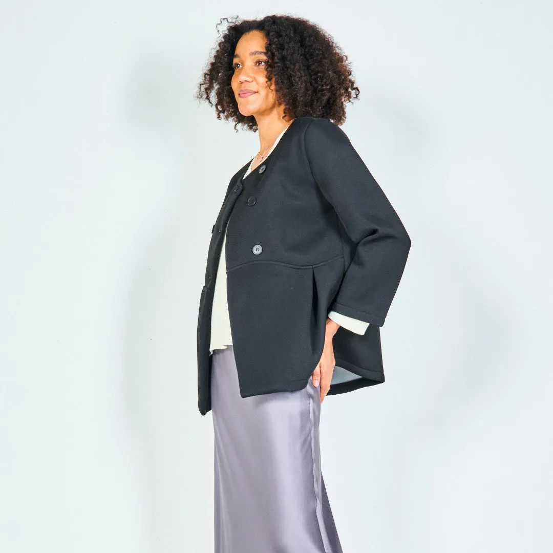 Double-breasted jacket with pleated details wholesale