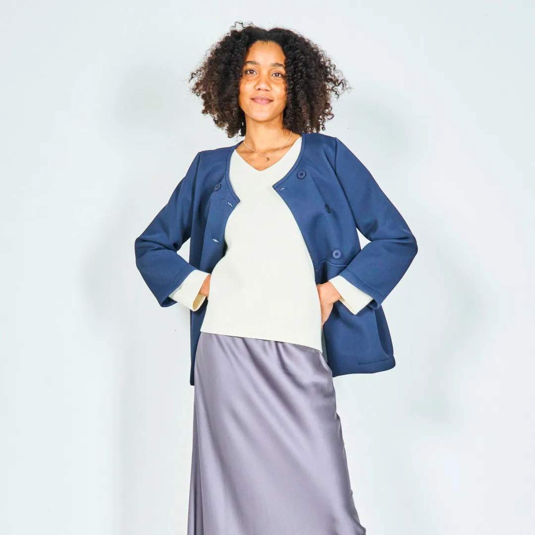 Double-breasted jacket with pleated details wholesale