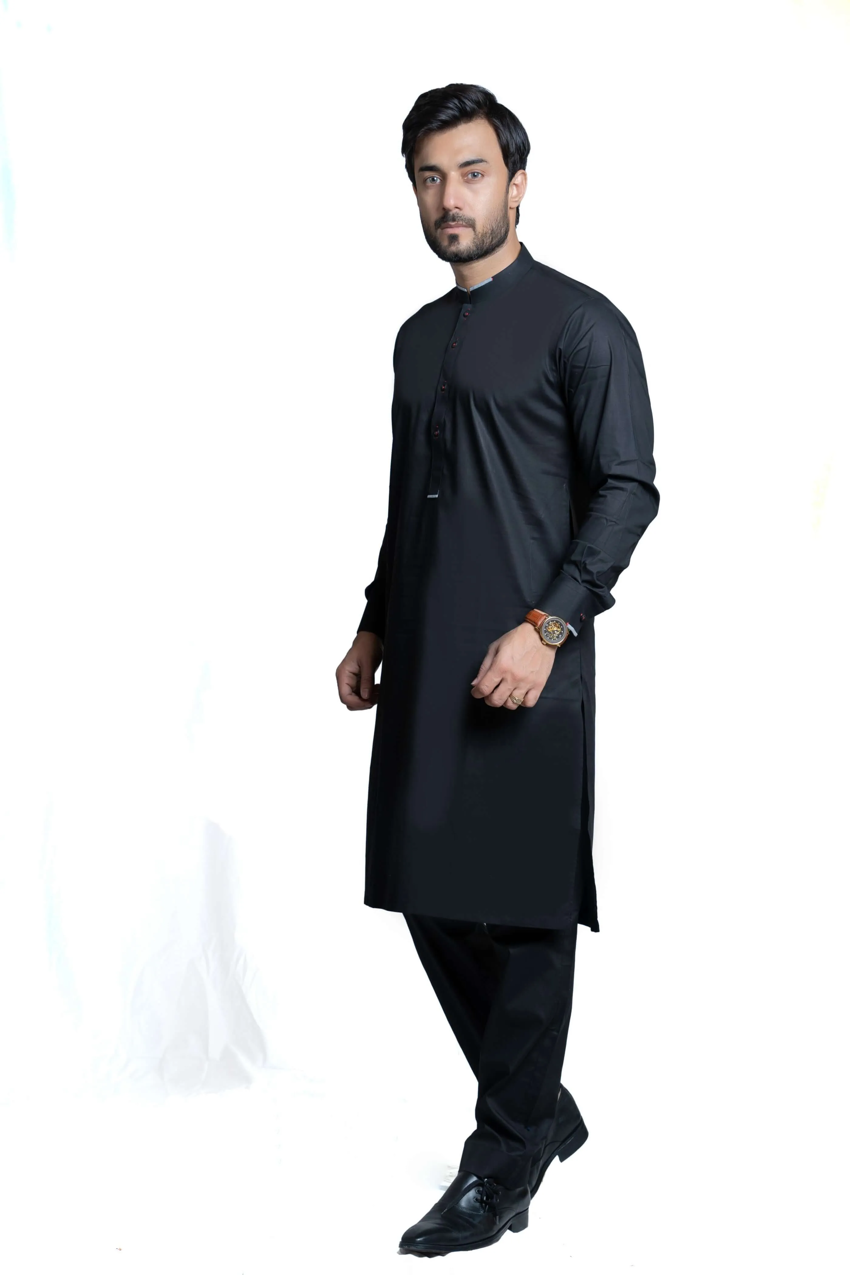 Elegant Viscose-Cotton Blended Black Kurta and Pants
