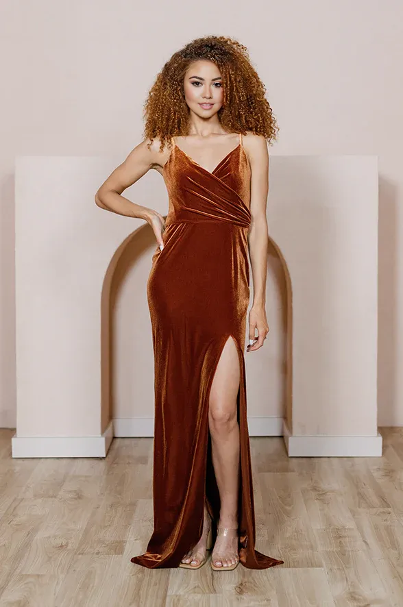 Fashionable and Beautiful Prom Dresses Evening Dress Velvet dress Velvet Bridesmaid Dress