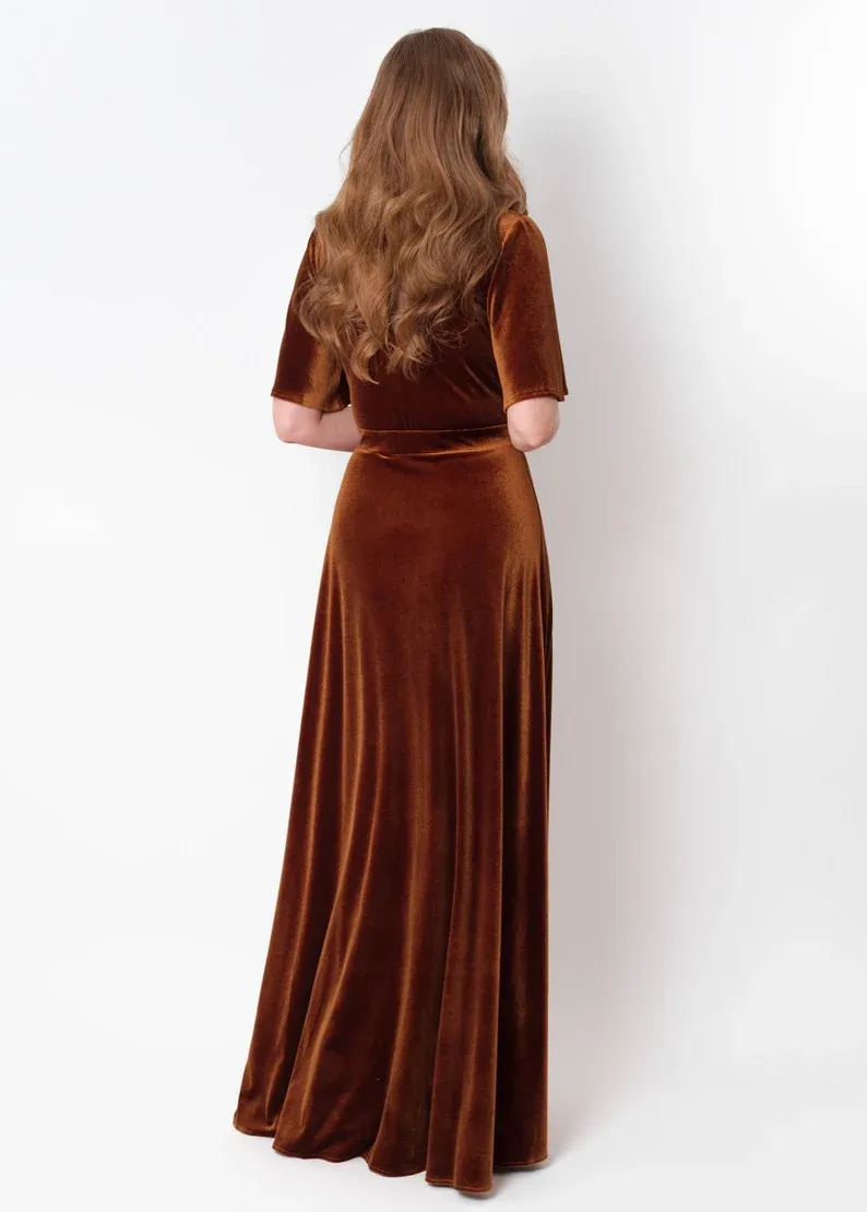 Fashionable and Beautiful Prom Dresses Velvet dress Velvet Bridesmaid Dress