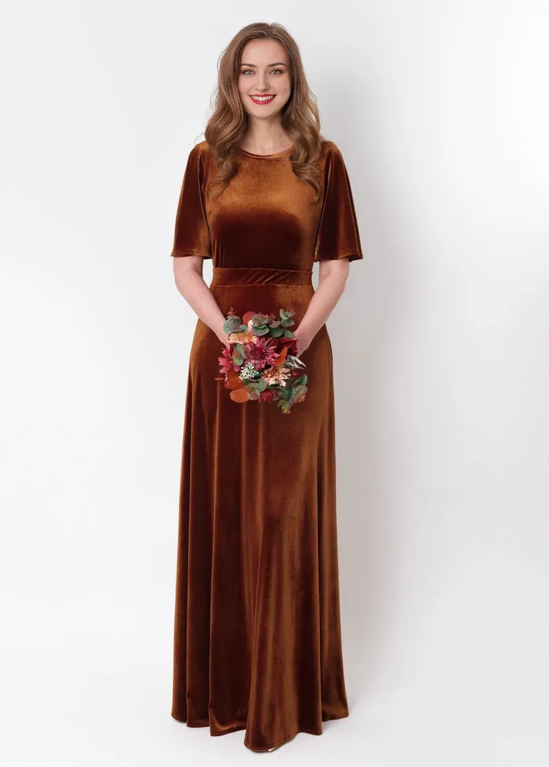 Fashionable and Beautiful Prom Dresses Velvet dress Velvet Bridesmaid Dress