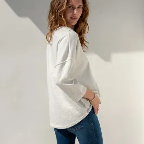 Frenchie V-Neck Sweatshirt In Ash O/S