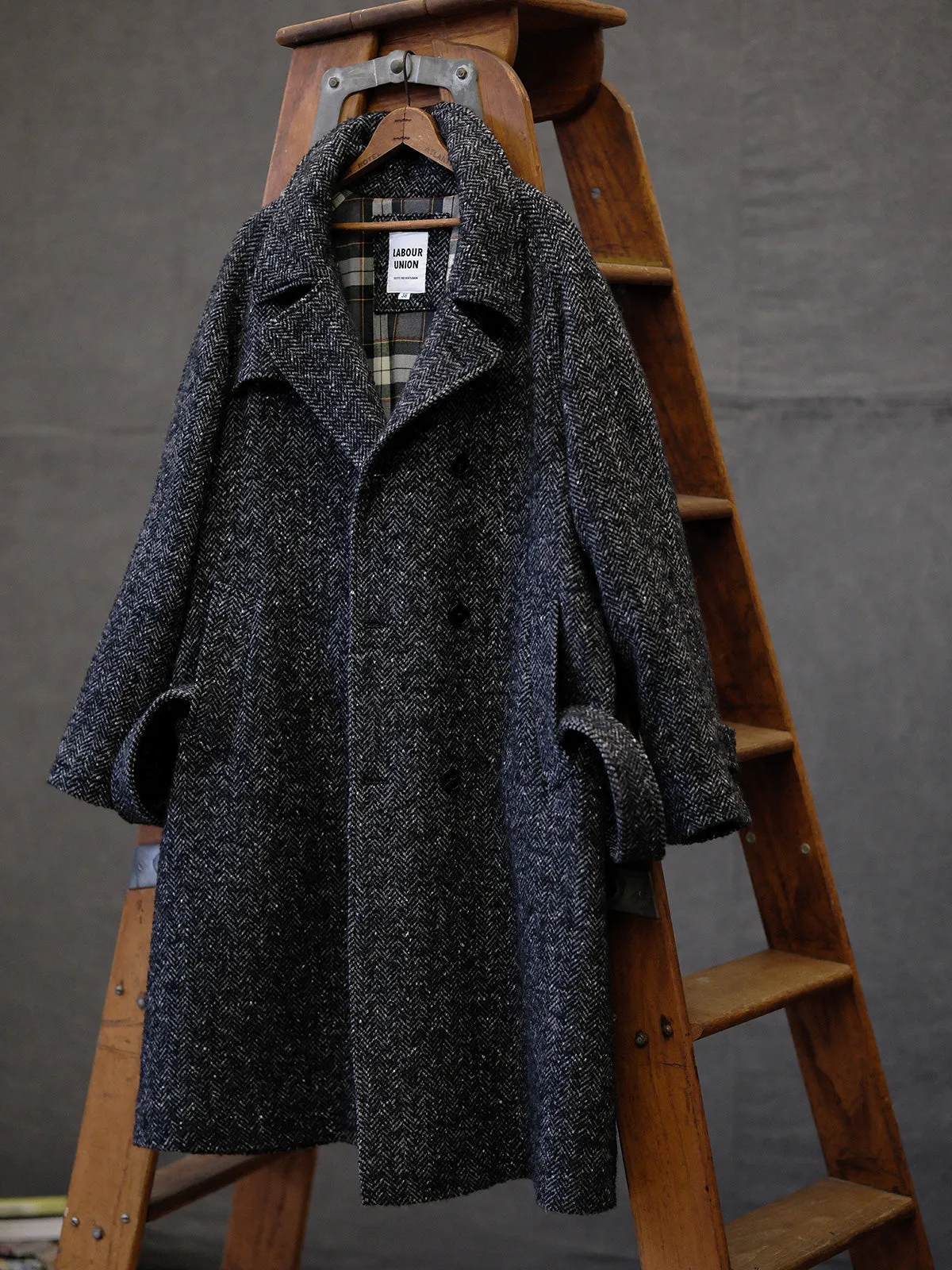 Herringbone Tweed Trench Coat