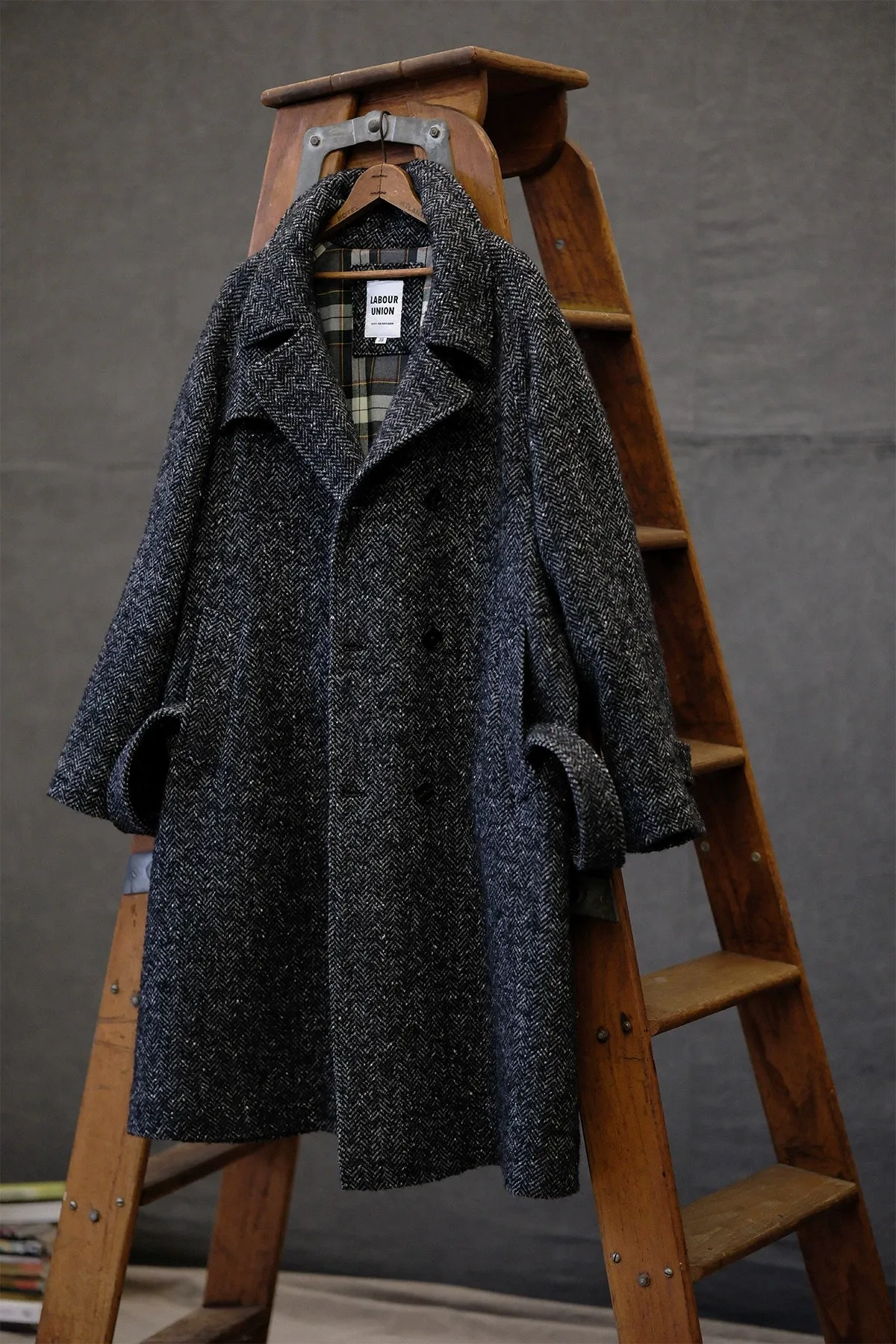 Herringbone Tweed Trench Coat