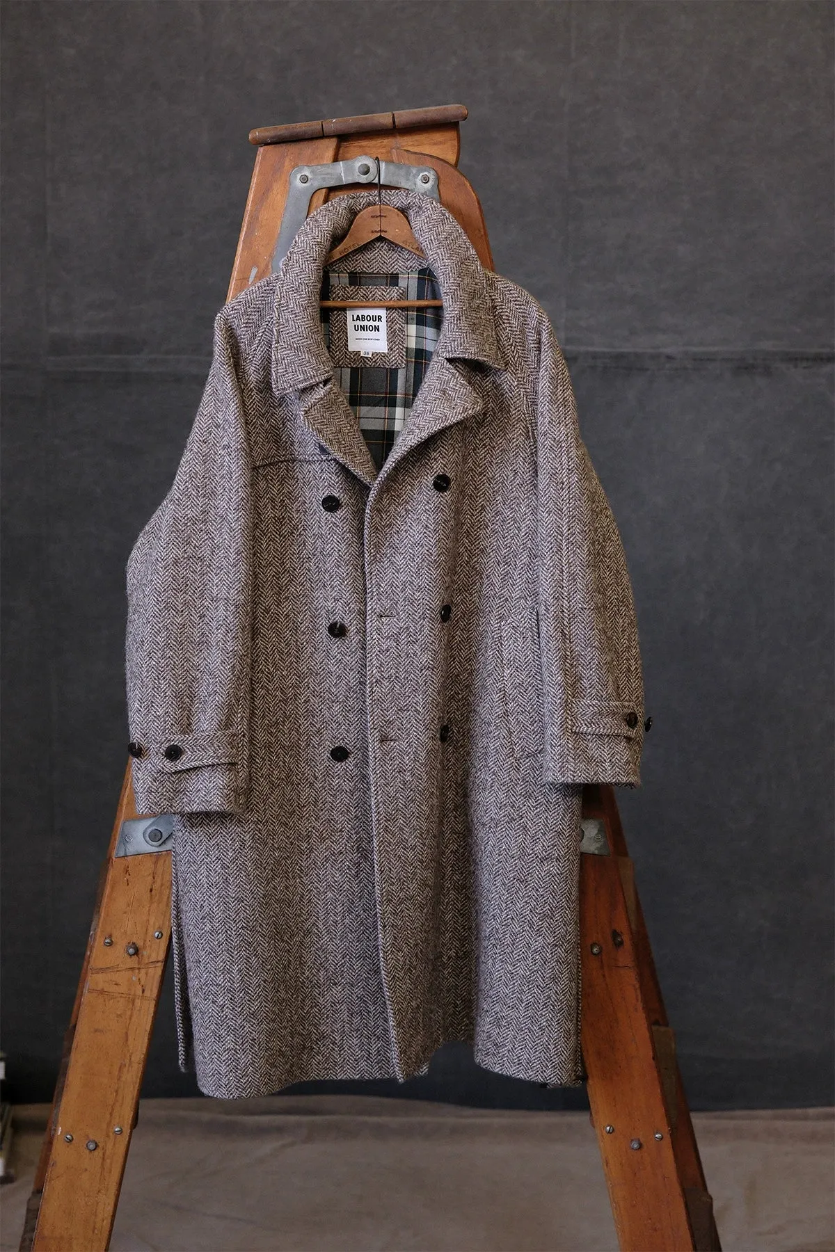 Herringbone Tweed Trench Coat